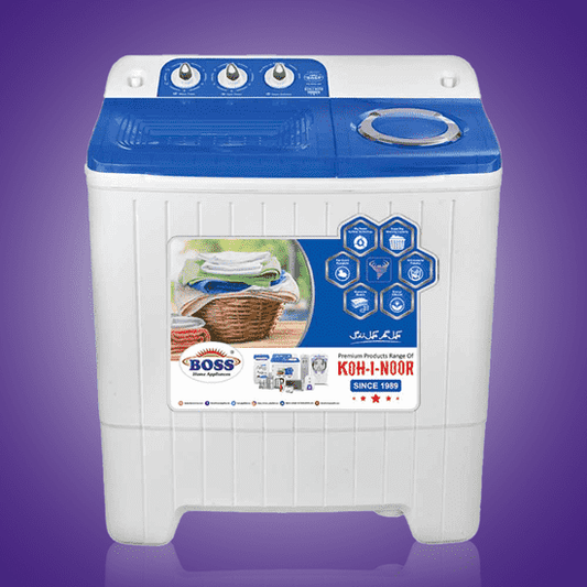 Boss Twin Tub Baby Washing Machine K.E 6550-BS-S White (Steel Spiner)