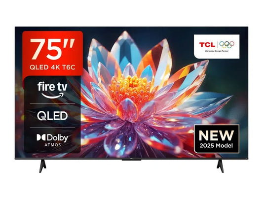 TCL T6C-UK 75 inch QLED 4K HDR 10+ Dolby Vision & Atmos Smart Fire TV